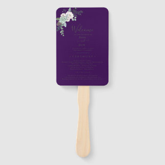 Winter Watercolor Wedding Hand Fan