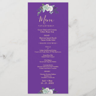 Winter Watercolor Wedding Menu