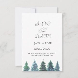 Winter Watercolor Wedding Save The Date