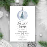 Winter watercolors Christmas bridal shower Invitation<br><div class="desc">Elegant winter Bridal shower. Holiday Christmas tree toy ball. Pine tree in ball. Matching items available.</div>