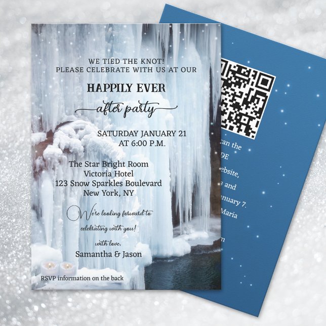 Winter Waterfall Happily Ever After Wedding  Invitation (Creator Uploaded)