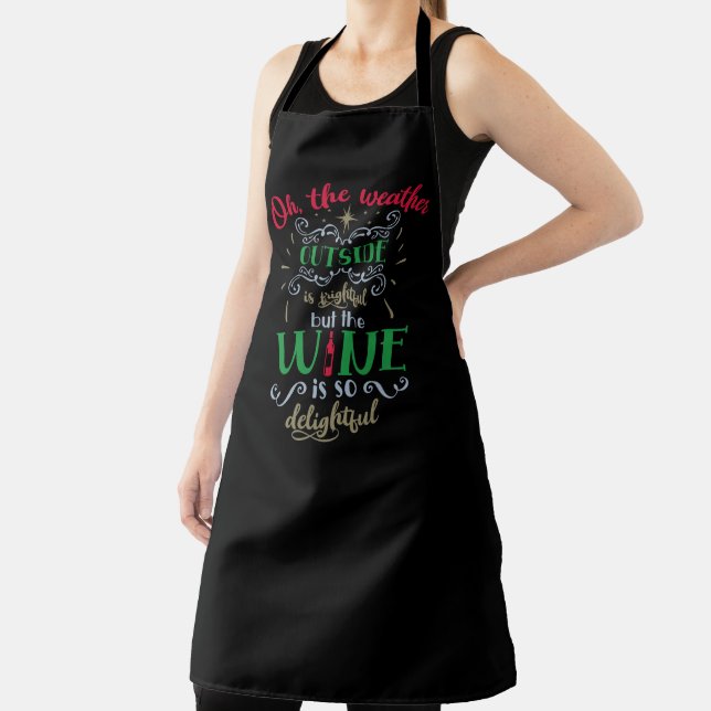 Winter Weather and Wine Word Art Apron (Insitu)