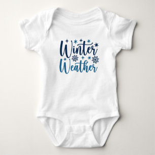 Winter Weather - Snowy Holiday Typography Baby Bodysuit