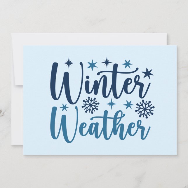 Winter Weather - Snowy Holiday Typography Card (Front)