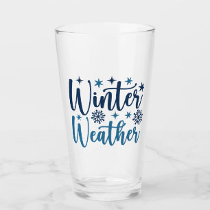Winter Weather - Snowy Holiday Typography Glass