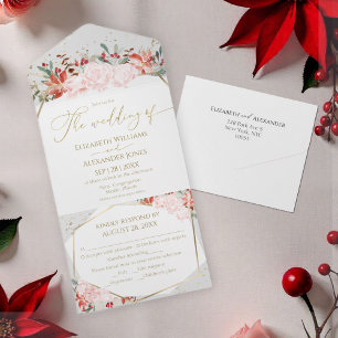 Winter Wedding All In One Invitation Gilded