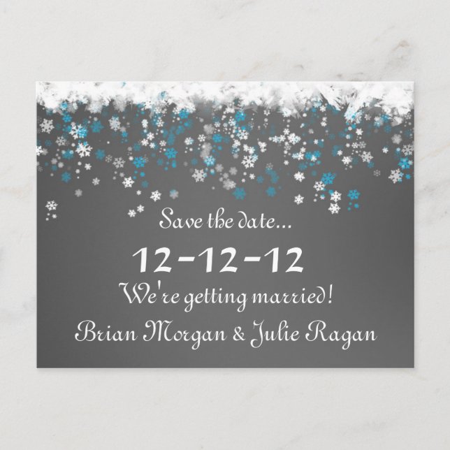 winter wedding announcement postcard (Front)