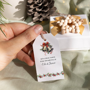 Winter Wedding Bells and Holly Favour Gift Tags