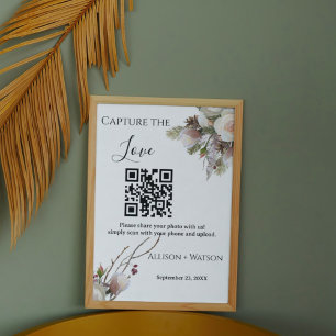 Winter wedding Capture love QR code wedding photo Poster