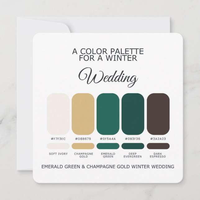 Winter Wedding Color Palette 2026 Card (Front)