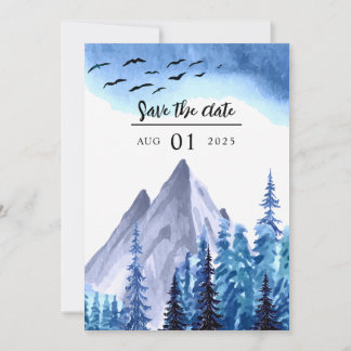 Winter Wedding Concept Evergreen Forest Card