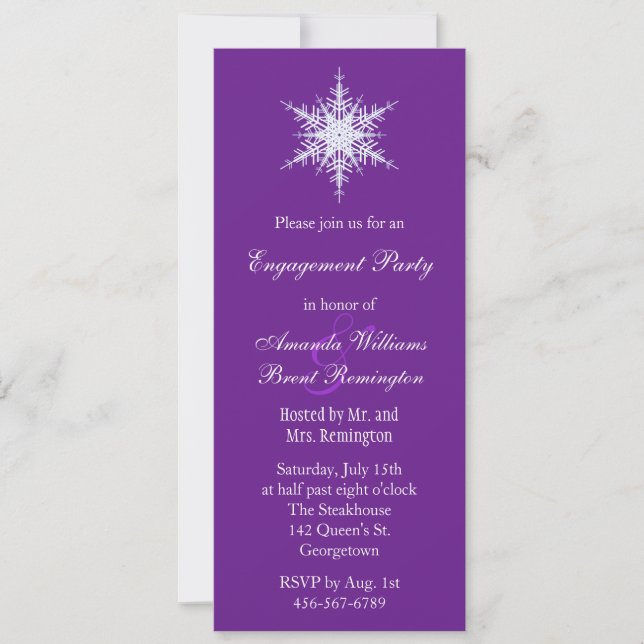 Winter Wedding Engagement Party Invitation (Front)