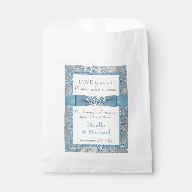 Winter Wedding Favour Bag | Winter Wonderland Blue (Front)