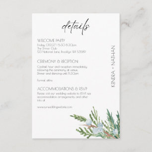 Winter Wedding Frosted Berries Enclosure Card
