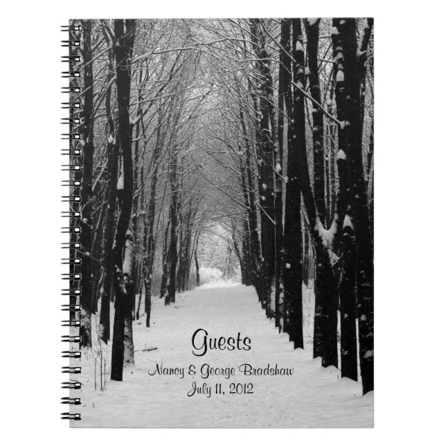 Winter Wedding Guest Sign In Notebook (Front)