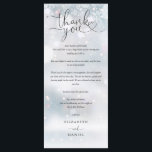 Winter Wedding Heart Script Thank You Place Card<br><div class="desc">An elegant heart script winter wedding celebration thank you reception card. Personalised with your special thank you message set in stylish typography. A special keepsake thank you for your guests. Designed by Thisisnotme©</div>