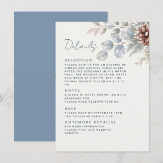 Winter wedding in soft blue-grey tones | Enclosure Card