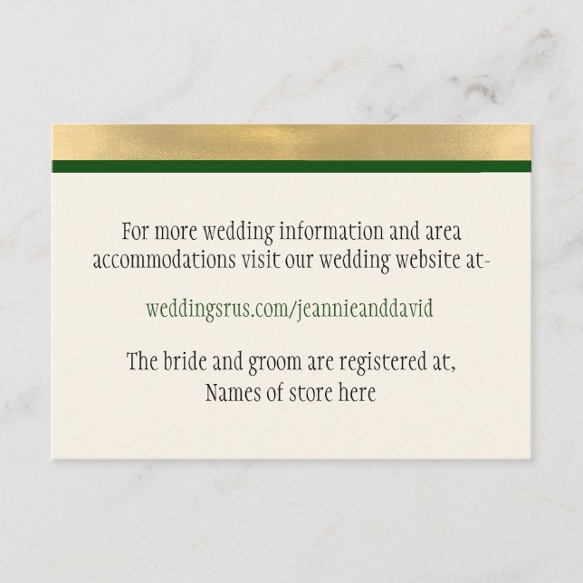 Winter Wedding Information Card (Front)