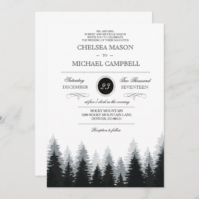 Winter Wedding Invitation (Front/Back)