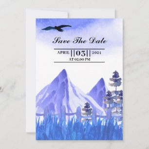 Winter Wedding Invitation Card Glitter Party