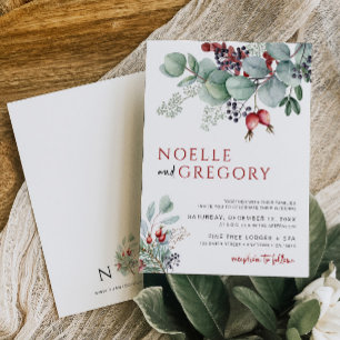 Winter Wedding Invitation Eucalyptus Botanical
