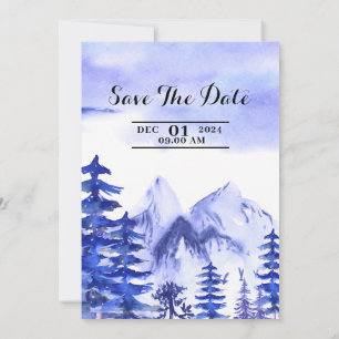 Winter Wedding Invitation Holiday Card Design