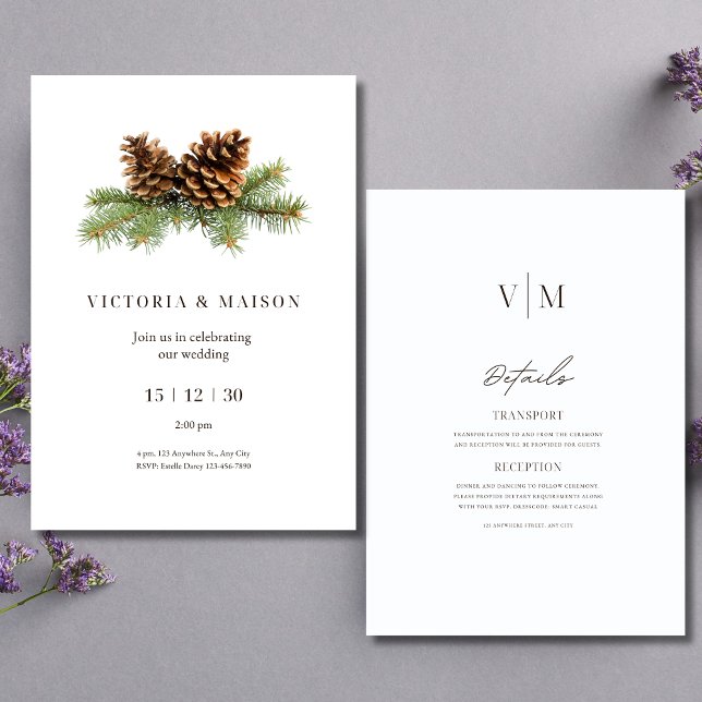 Winter Wedding Invitation Minimalist Christmas Wed (Creator Uploaded)