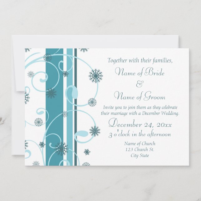 Winter Wedding Invitation Photo Cards (Front)