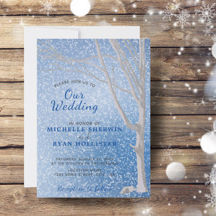 Winter Wedding Invitation Rustic Wonderland
