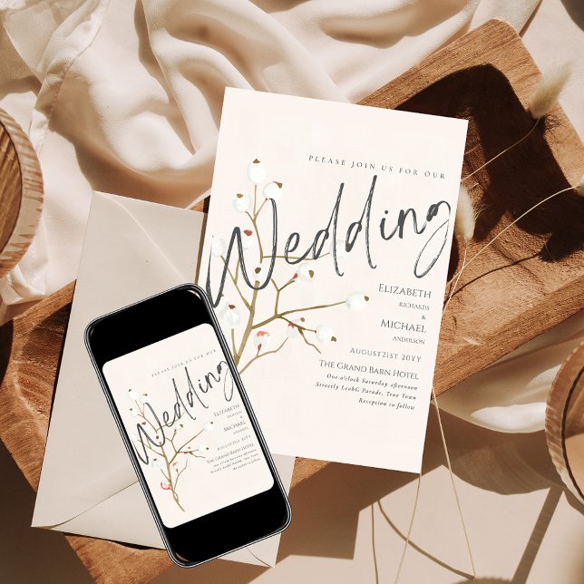 Winter Wedding Invite Willow Print or Digital (Creator Uploaded)