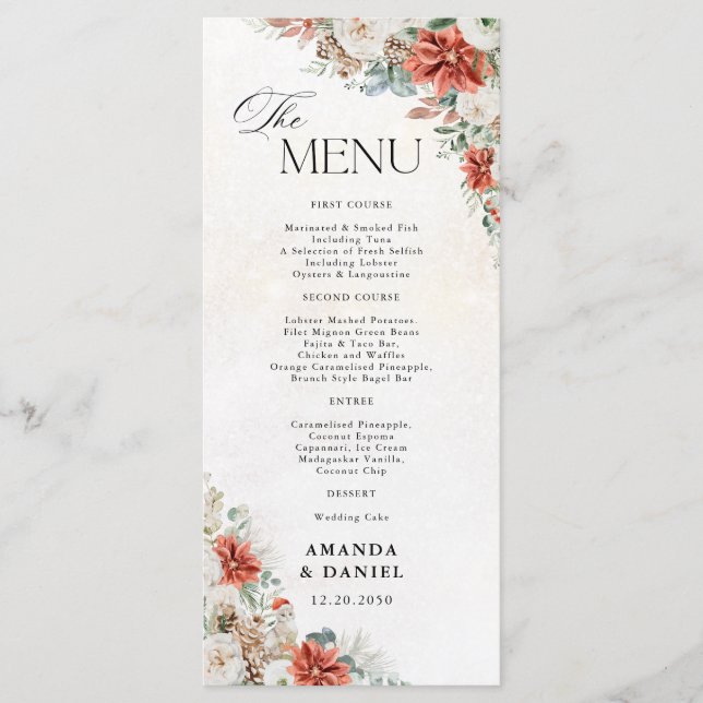 Winter Wedding Menu (Front)