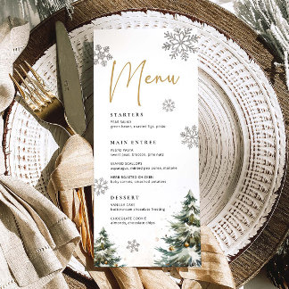 Winter Wedding Menu Christmas Wedding Dinner Menu