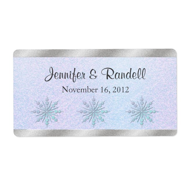 Winter Wedding Mini Wine Bottle Label (Front)
