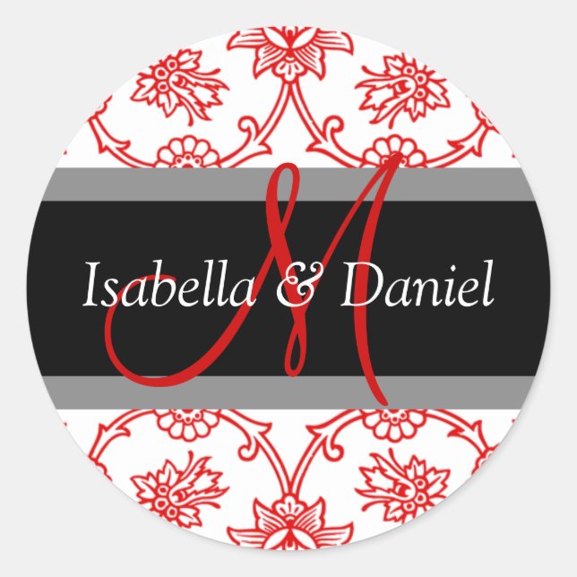 Winter Wedding Monogram Seal Stickers (Front)