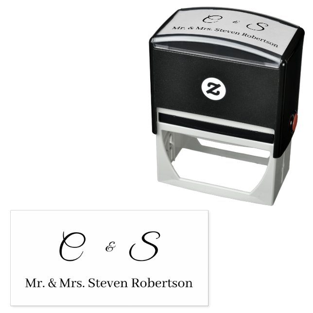 Winter Wedding Monogrammed Self-inking Stamp (In Situ)