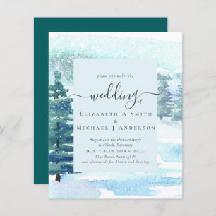 Winter Wedding Mountain Pine Trees Snow