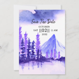 Winter Wedding Mountain Trees Template