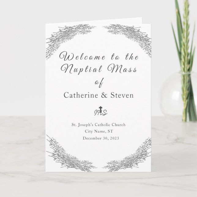 Winter Wedding Nuptial Mass with Photo  Programme (Front)