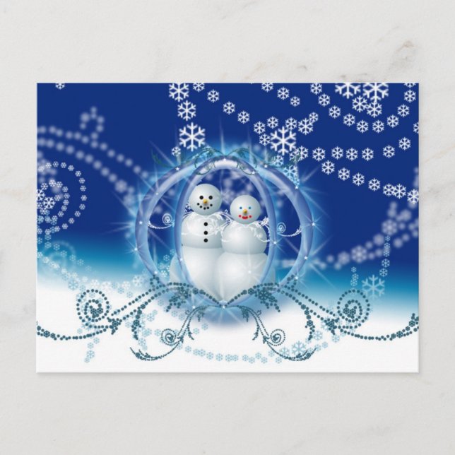 Winter Wedding Personalised Save The Date Card (Front)