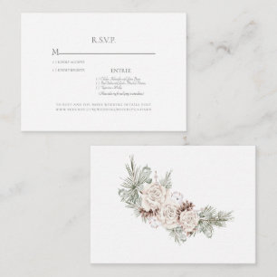 Winter Wedding Pine Cone Wedding RSVP Enclosure Card