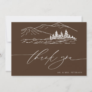 Winter Wedding Pine Tree Forest Rustic Mountains Thank You Card