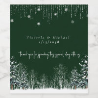 Winter Wedding Pine Trees Snowflakes
