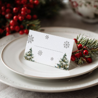 Winter Wedding Place Card Christmas Wedding