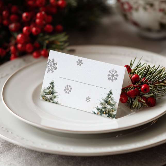 Winter Wedding Place Card Christmas Wedding (Creator Uploaded)