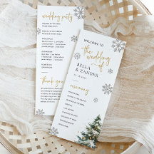 Winter Wedding Program Christmas Wedding Program