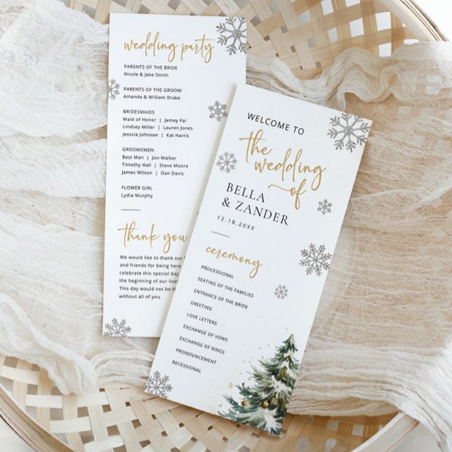 Winter Wedding Program Christmas Wedding Program Programme (Creator Uploaded)