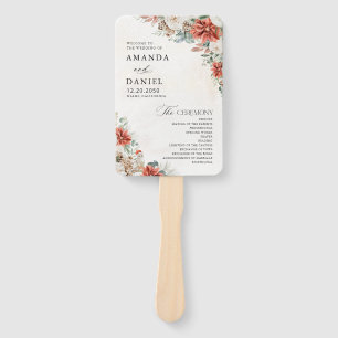 Winter Wedding Program Hand Fan