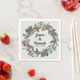 Winter Wedding Reception Serviettes Holiday Favour Napkin