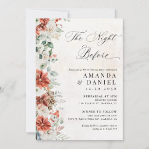 Winter Wedding Rehearsal Dinner Invitation