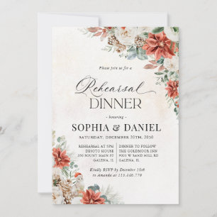 Winter Wedding Rehearsal Dinner Invitation